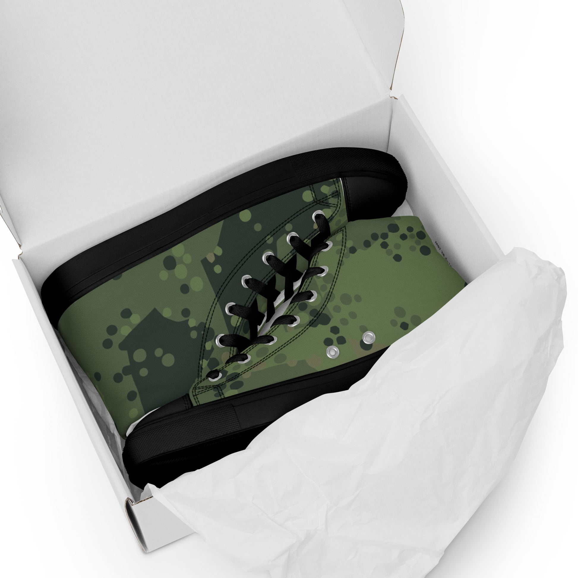 Swedish Barracuda Woodland CAMO Mens high top canvas shoes - High Top Canvas Shoes