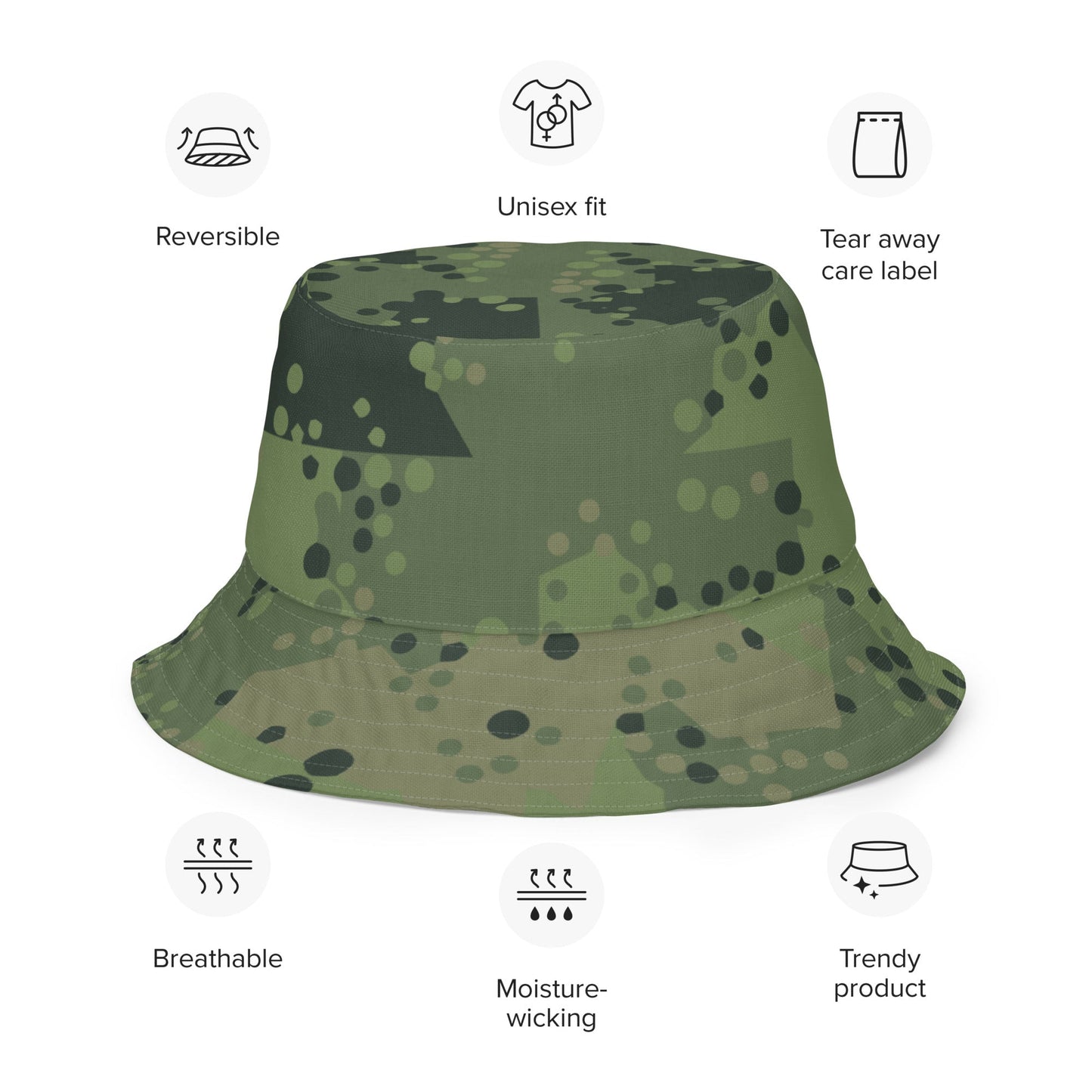 Swedish Barracuda Woodland CAMO Reversible bucket hat - Bucket Hats