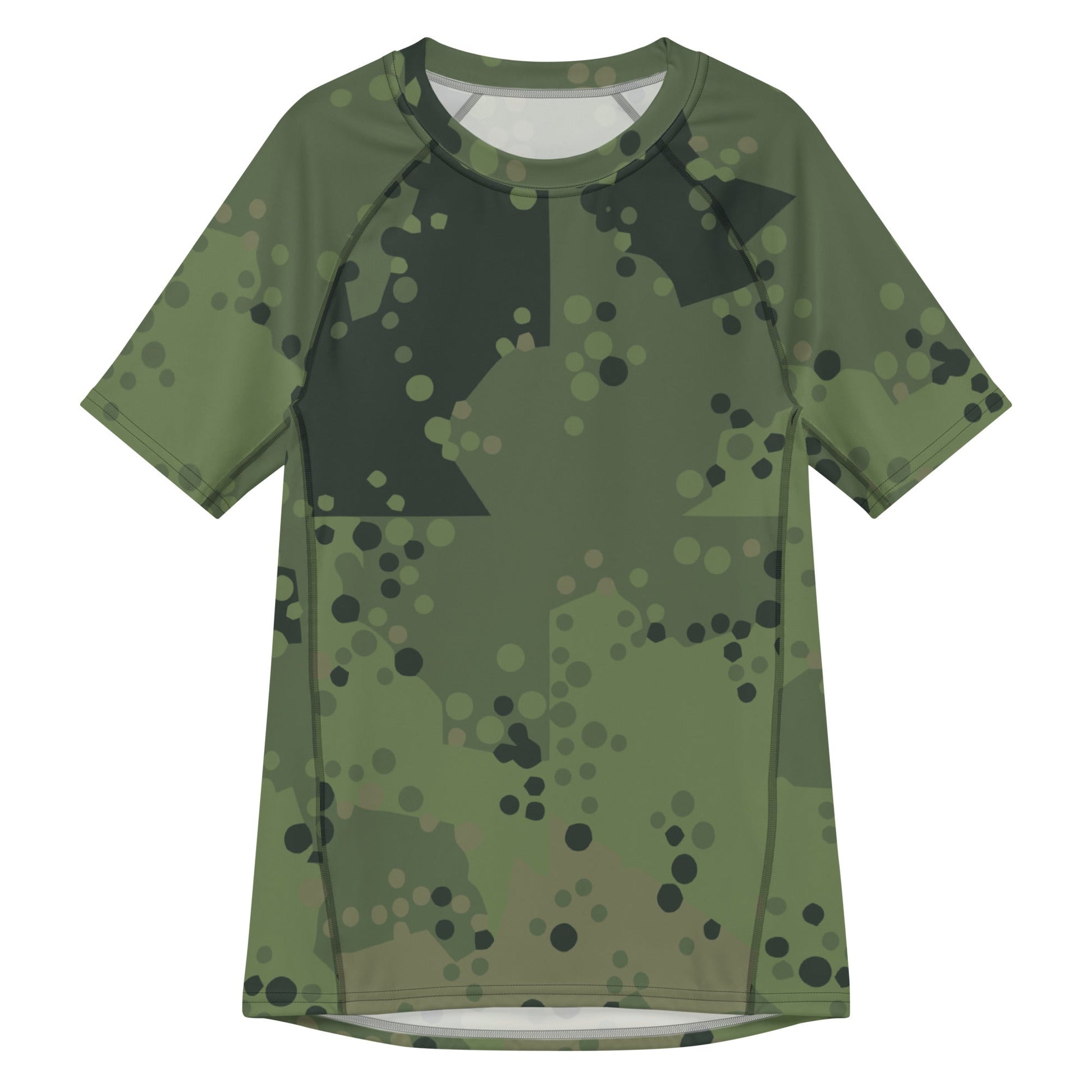 Swedish Barracuda Woodland CAMO short-leeve mens rash guard - 2XS