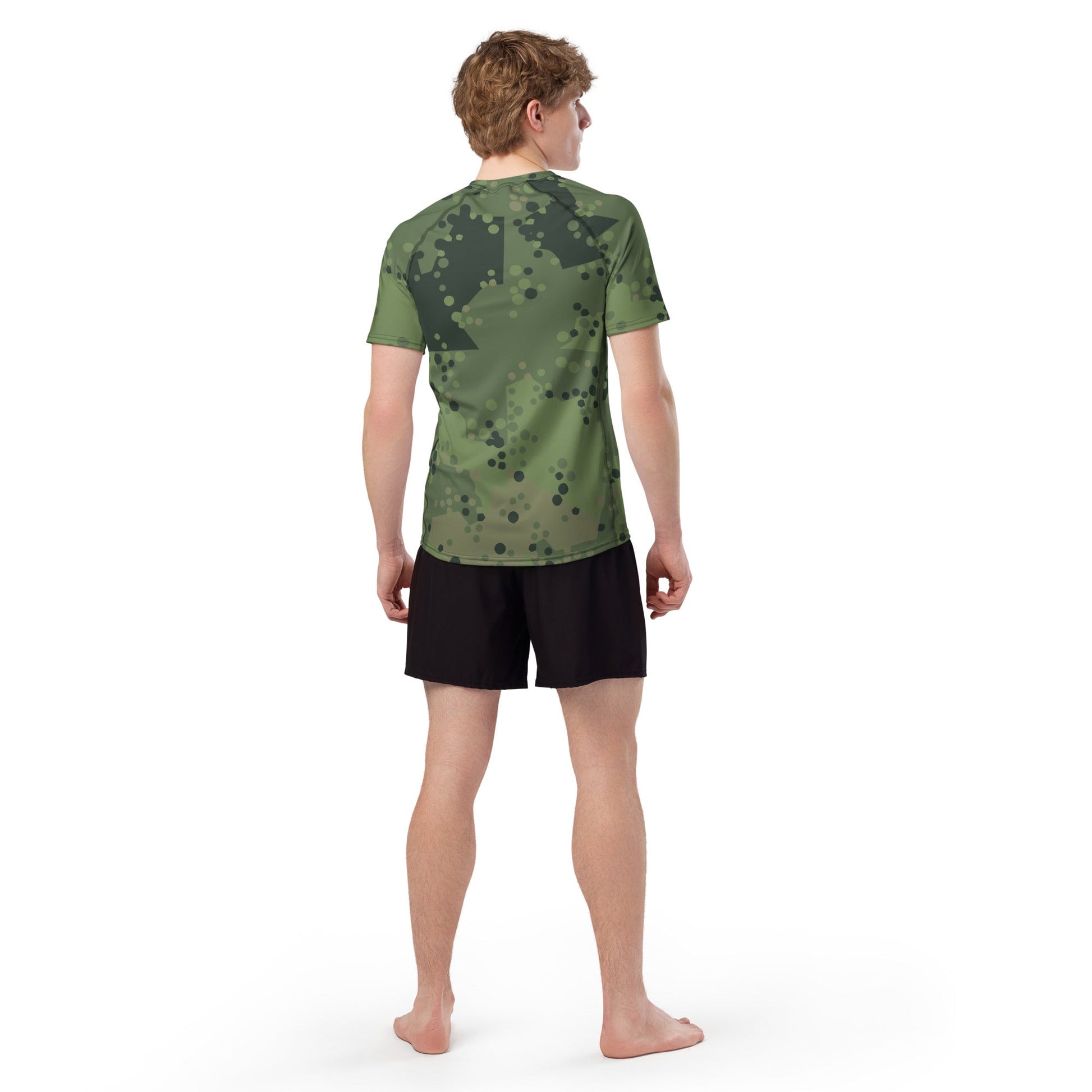 Swedish Barracuda Woodland CAMO short-leeve mens rash guard