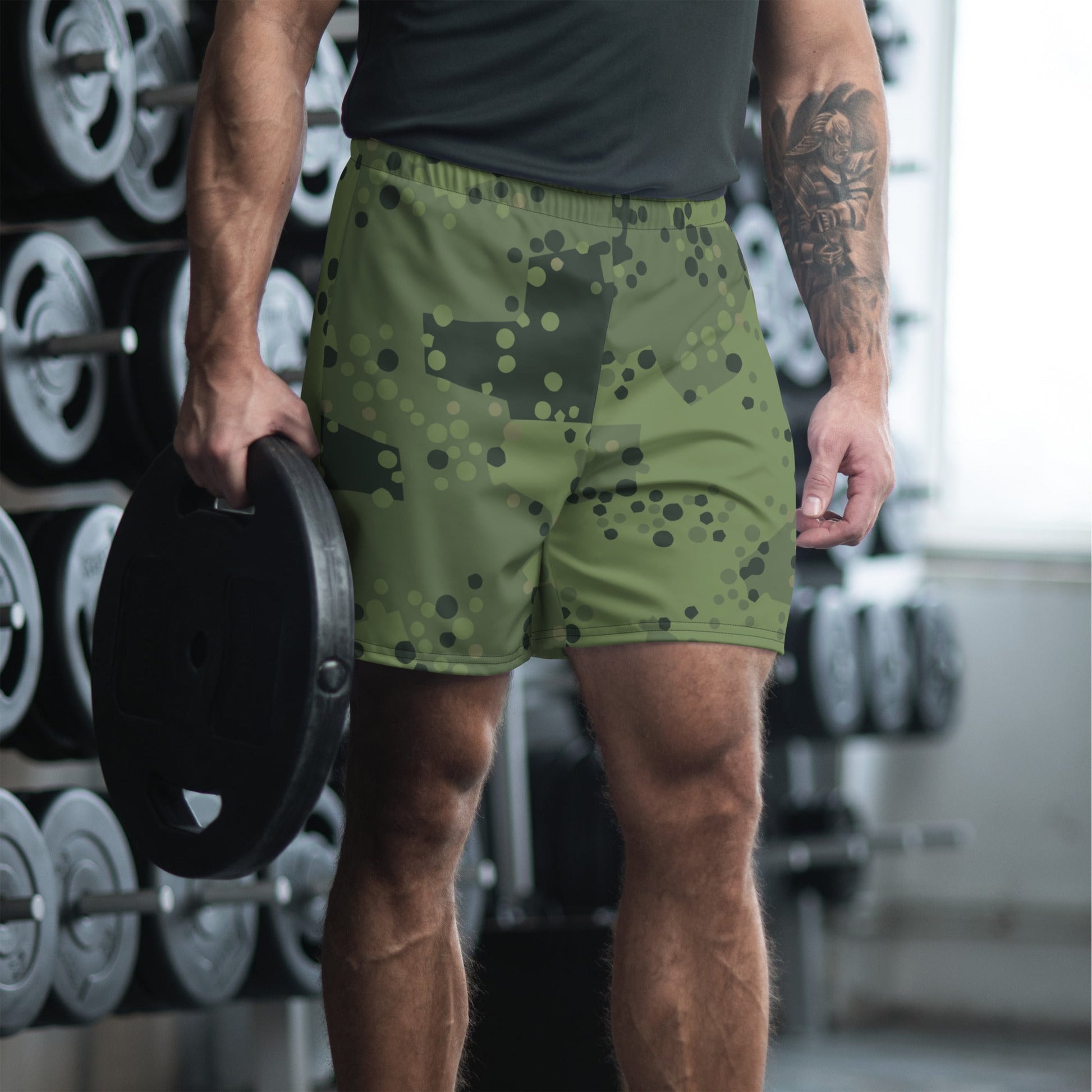 Swedish Barracuda Woodland CAMO Unisex Athletic Long Shorts XS