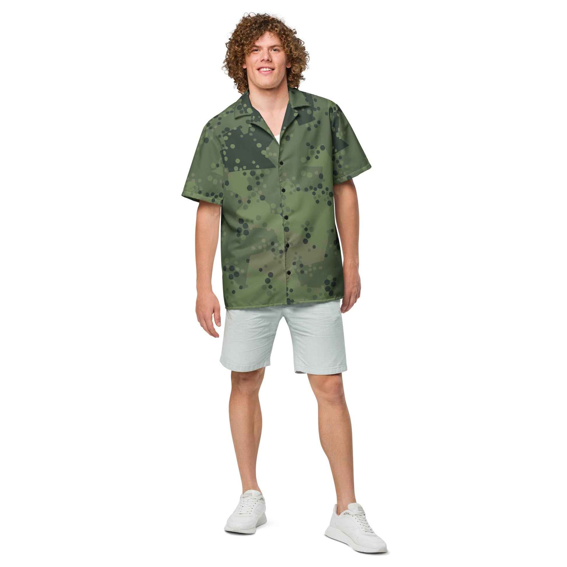 Swedish Barracuda Woodland CAMO Unisex button shirt Button Shirts