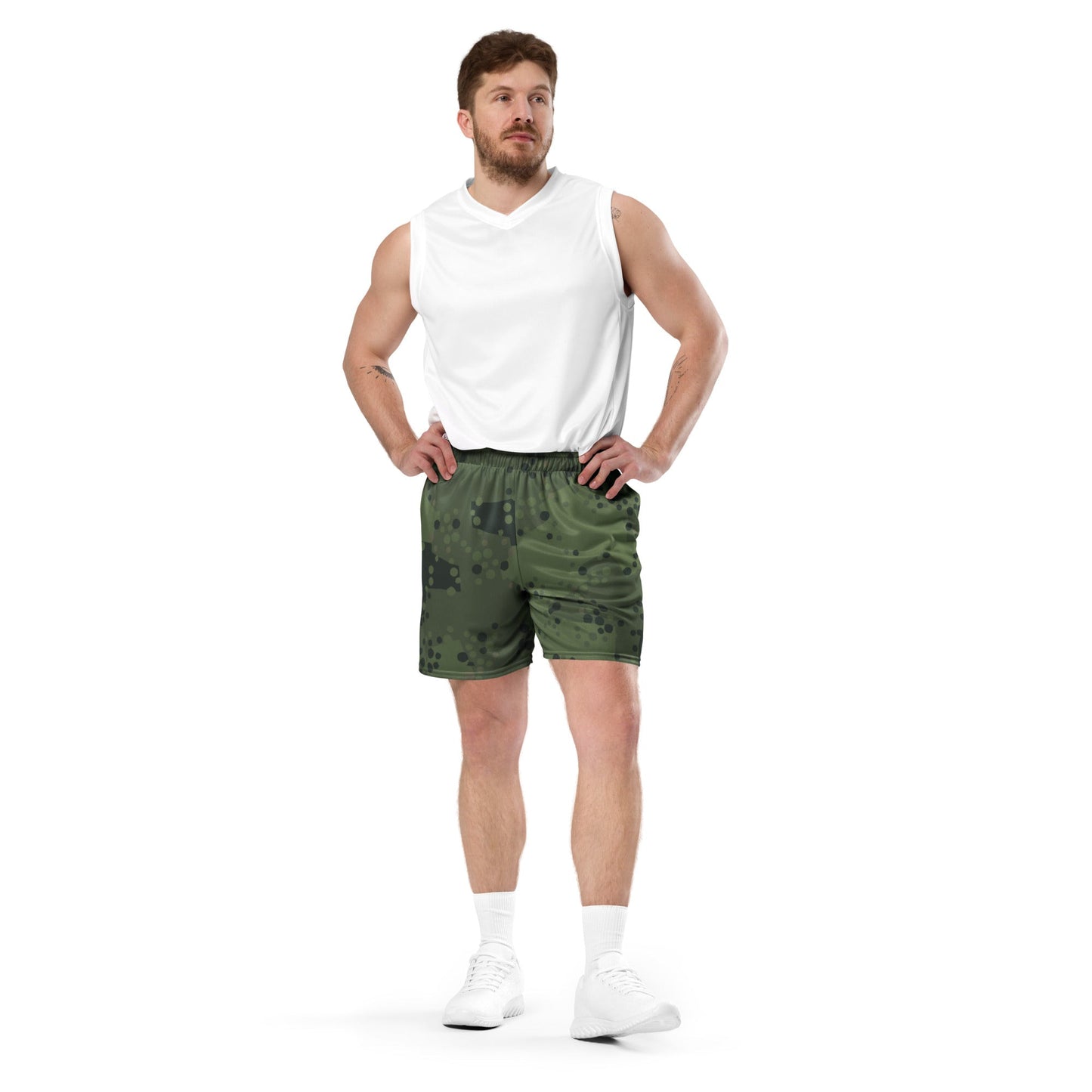 Swedish Barracuda Woodland CAMO Unisex Mesh Shorts