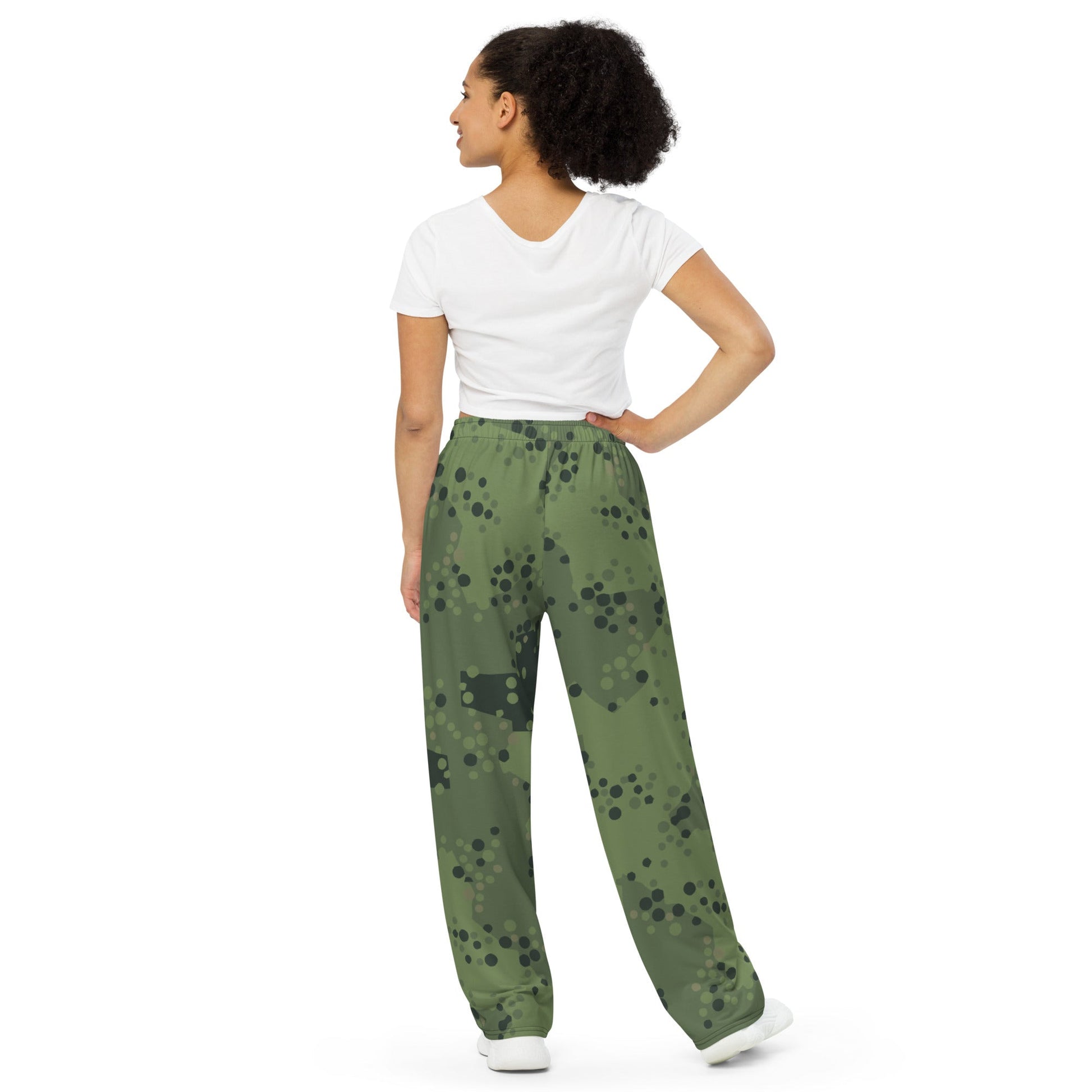 Swedish Barracuda Woodland CAMO unisex wide leg pants Wide Pants