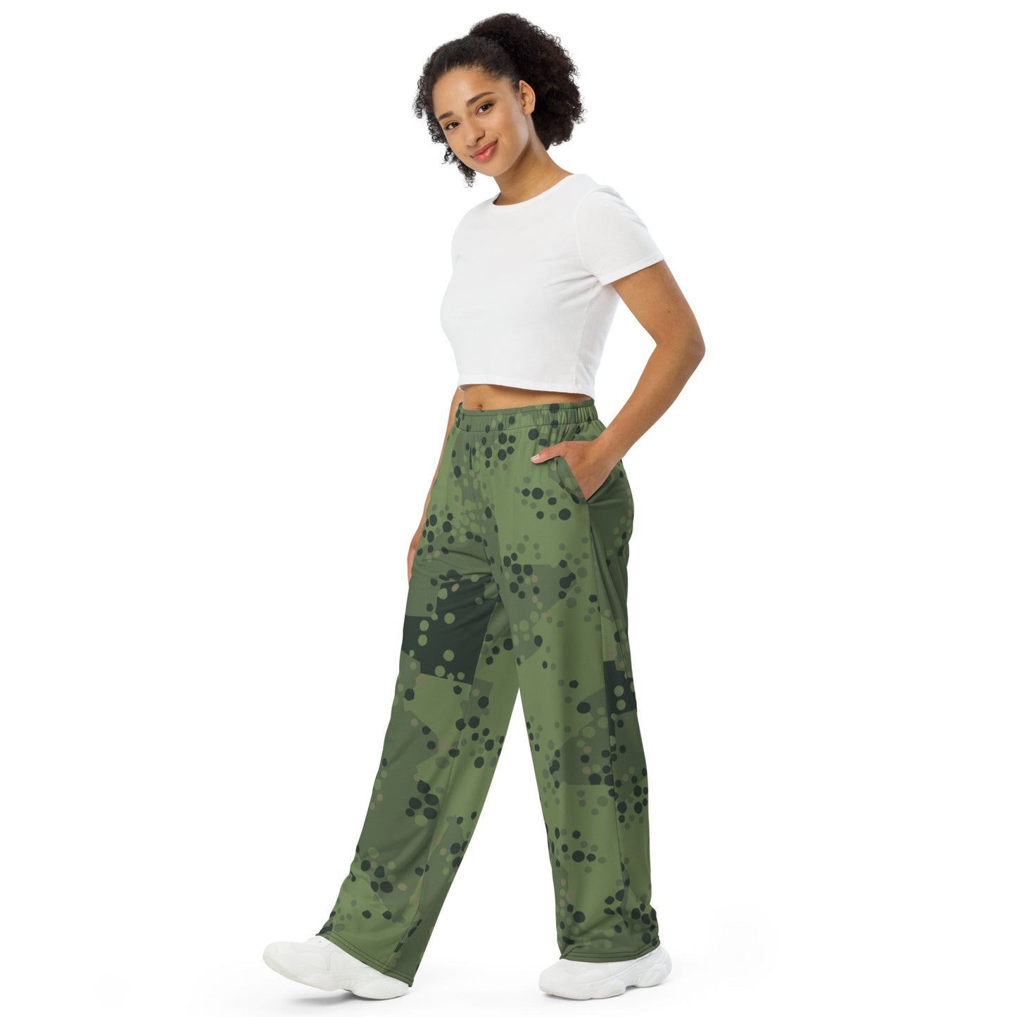 Swedish Barracuda Woodland CAMO unisex wide leg pants Wide Pants