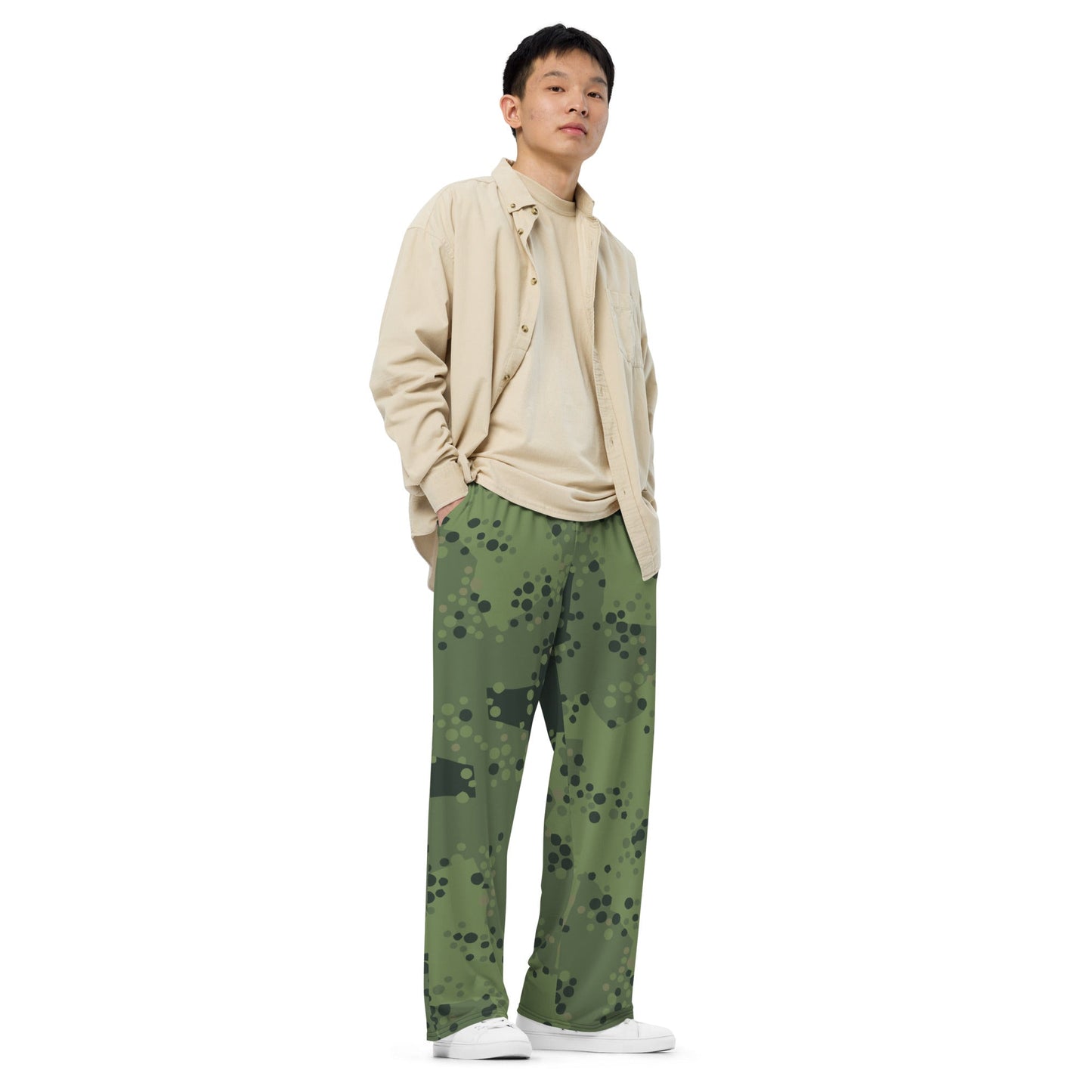 Swedish Barracuda Woodland CAMO unisex wide leg pants Wide Pants