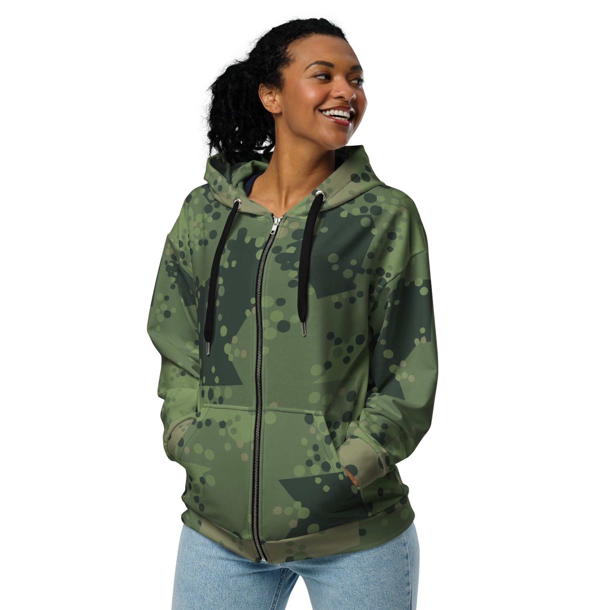 Swedish Barracuda Woodland CAMO Unisex zip hoodie Zip Hoodies