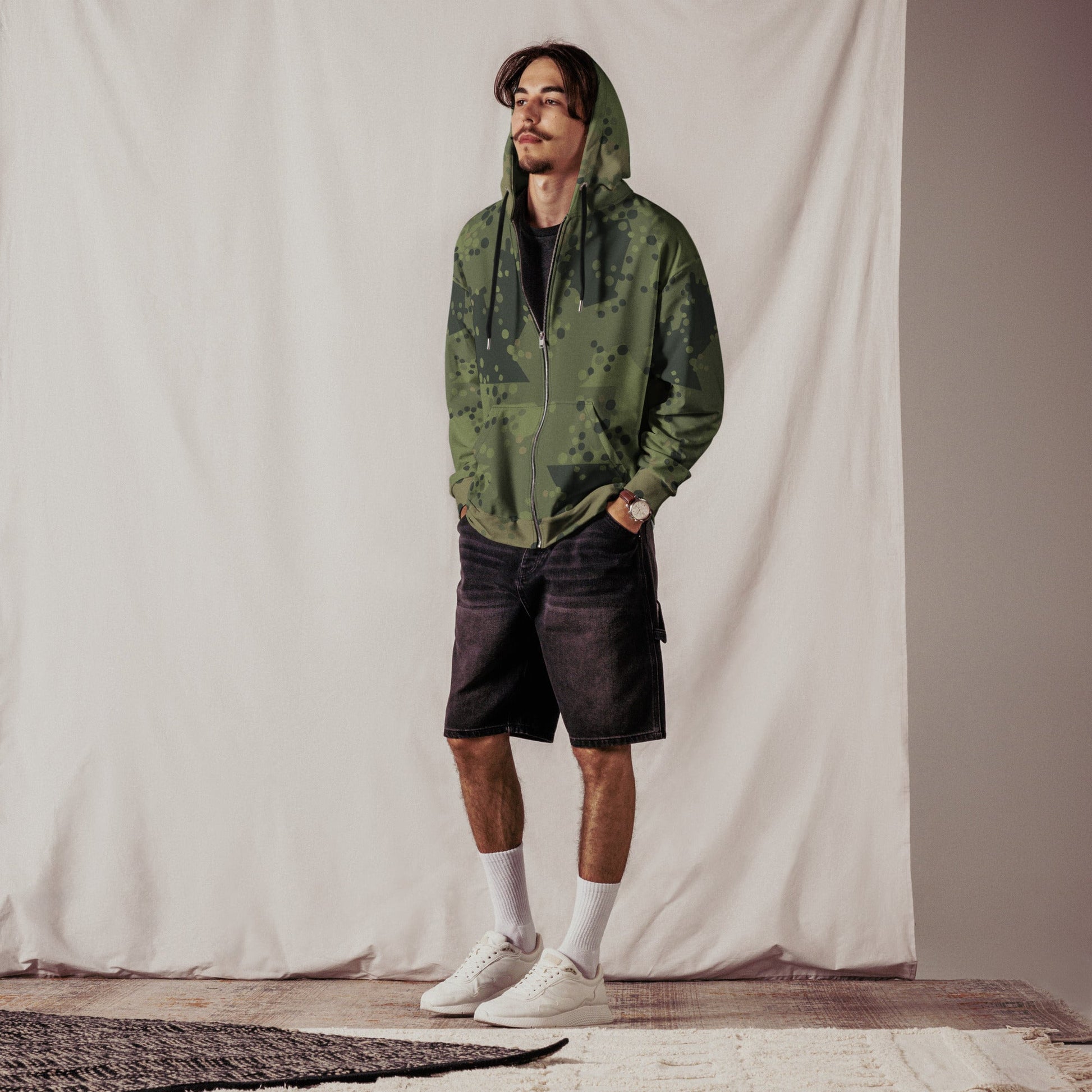 Swedish Barracuda Woodland CAMO Unisex zip hoodie Zip Hoodies