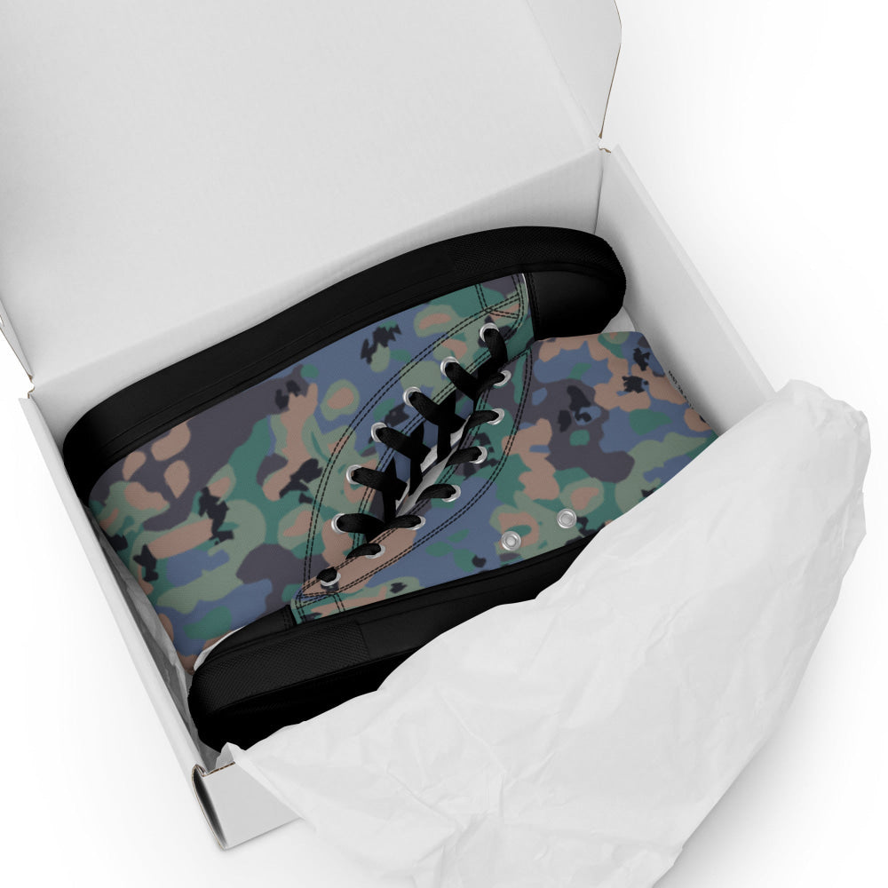 Swedish Experimental CAMO Men’s high top canvas shoes - Mens High Top Canvas Shoes