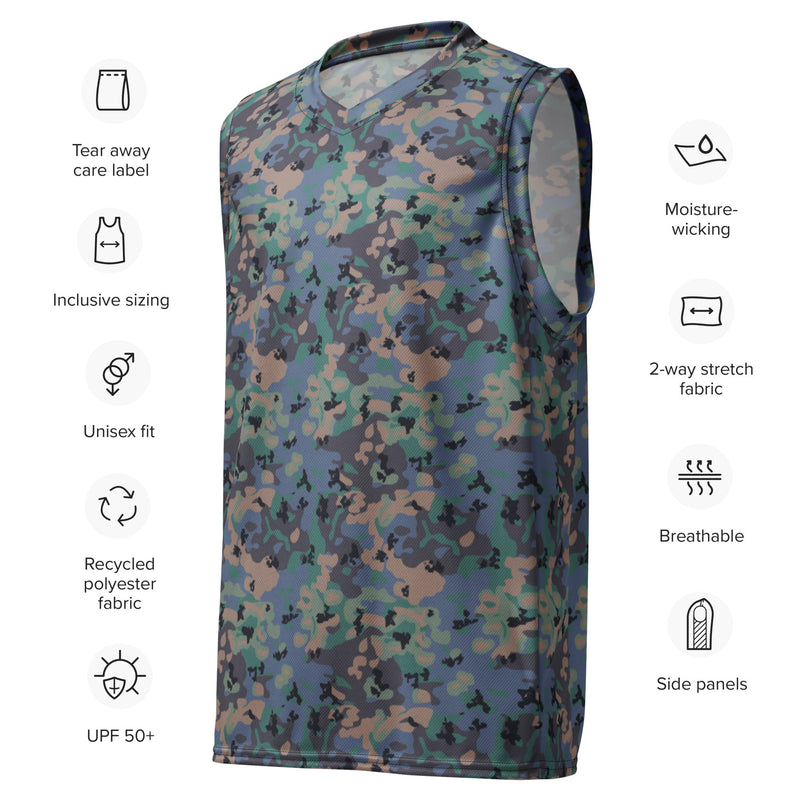 Flecktarn Experimental Swedish CAMO Unisex Basketball Jersey