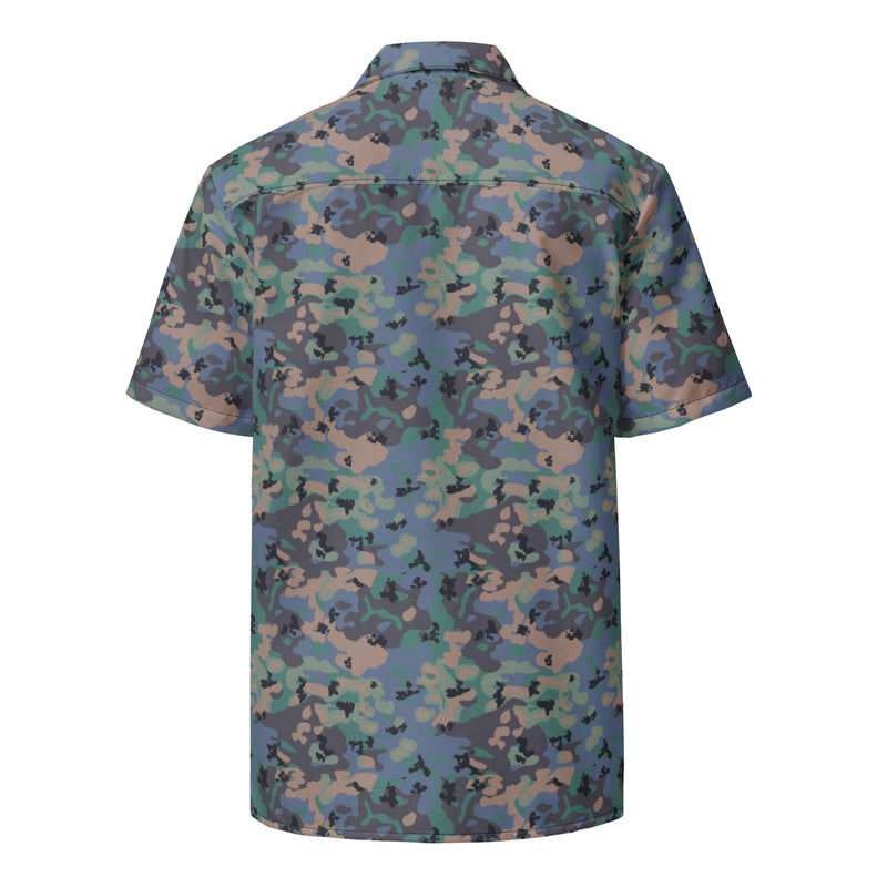 Flecktarn Experimental Swedish CAMO Unisex Short-Sleeve Button Shirt - Button-Up