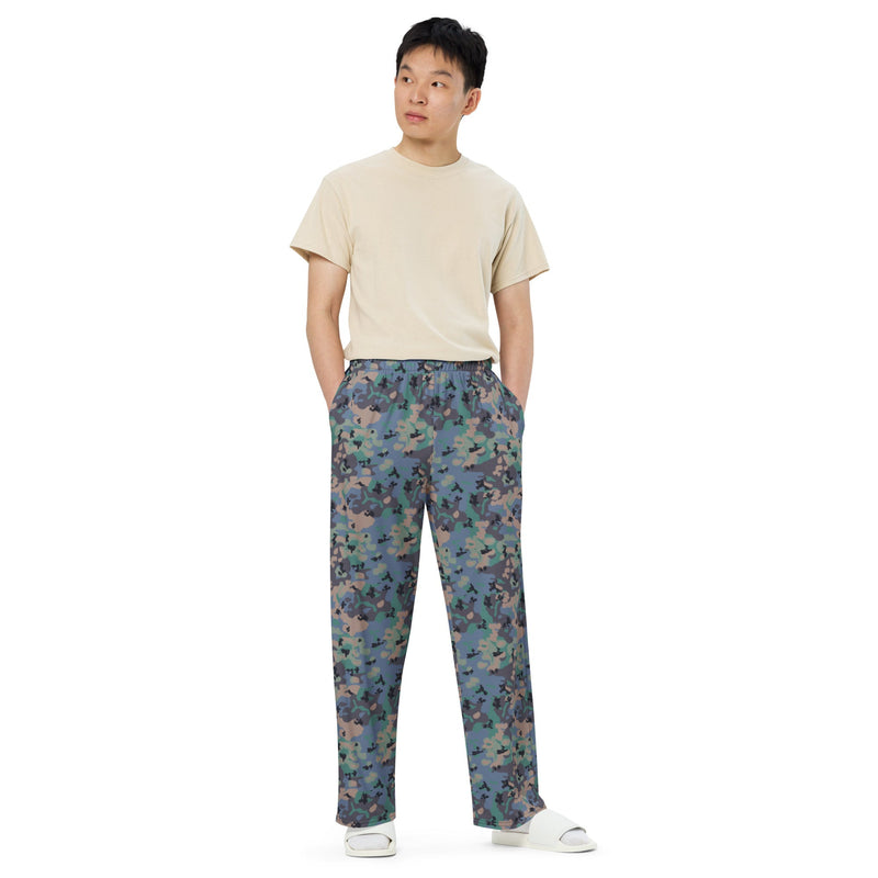 Flecktarn Experimental Swedish CAMO Unisex Wide-Leg Leisure Pants - Pant