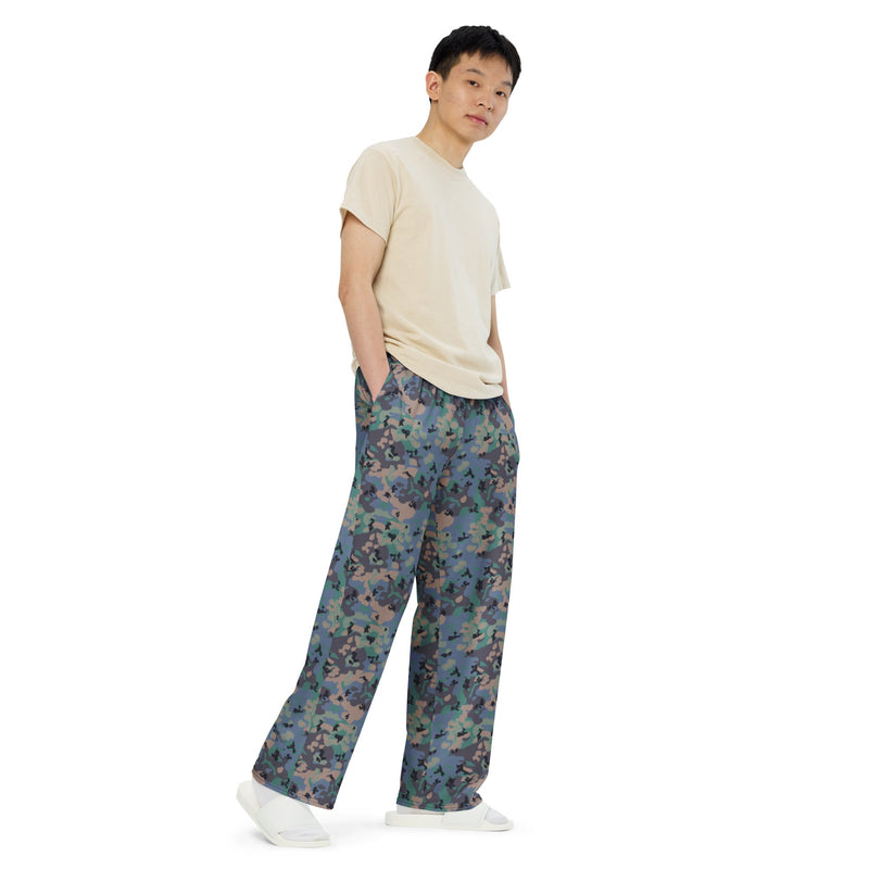 Flecktarn Experimental Swedish CAMO Unisex Wide-Leg Leisure Pants - Pant