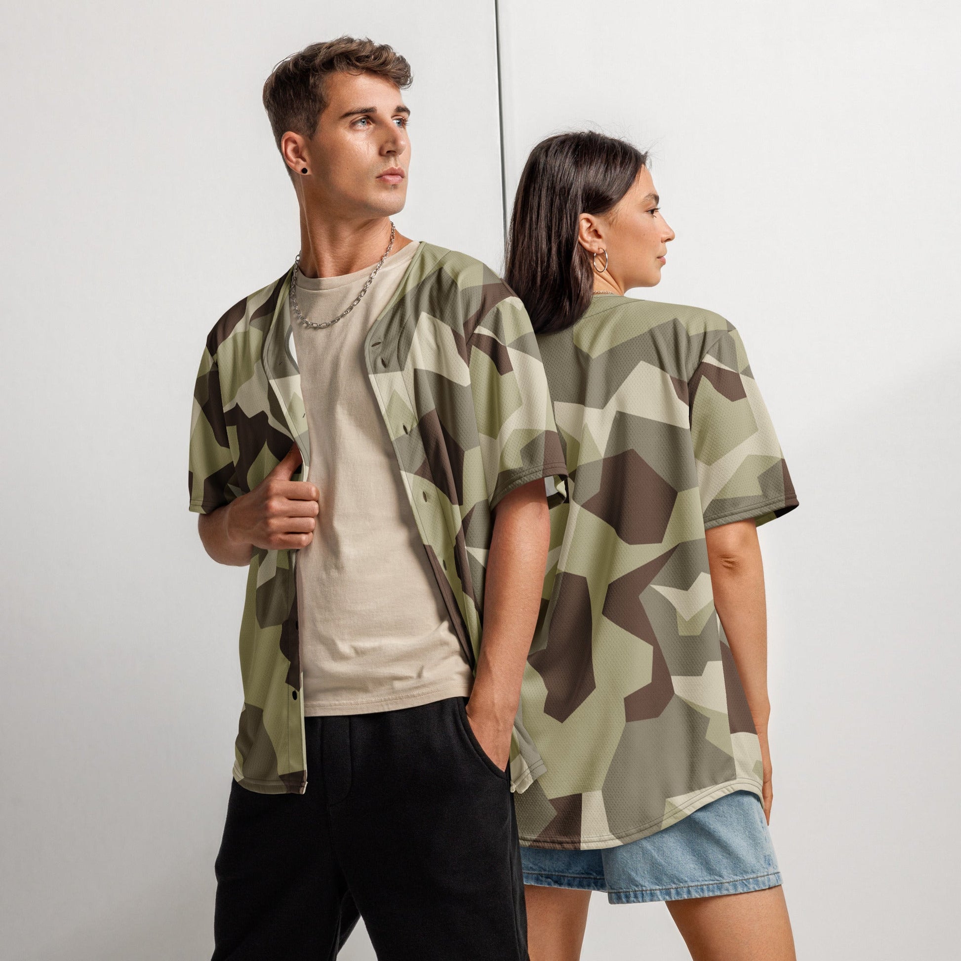 Swedish M90 Desert CAMO Unisex Baseball Jersey - 2XS