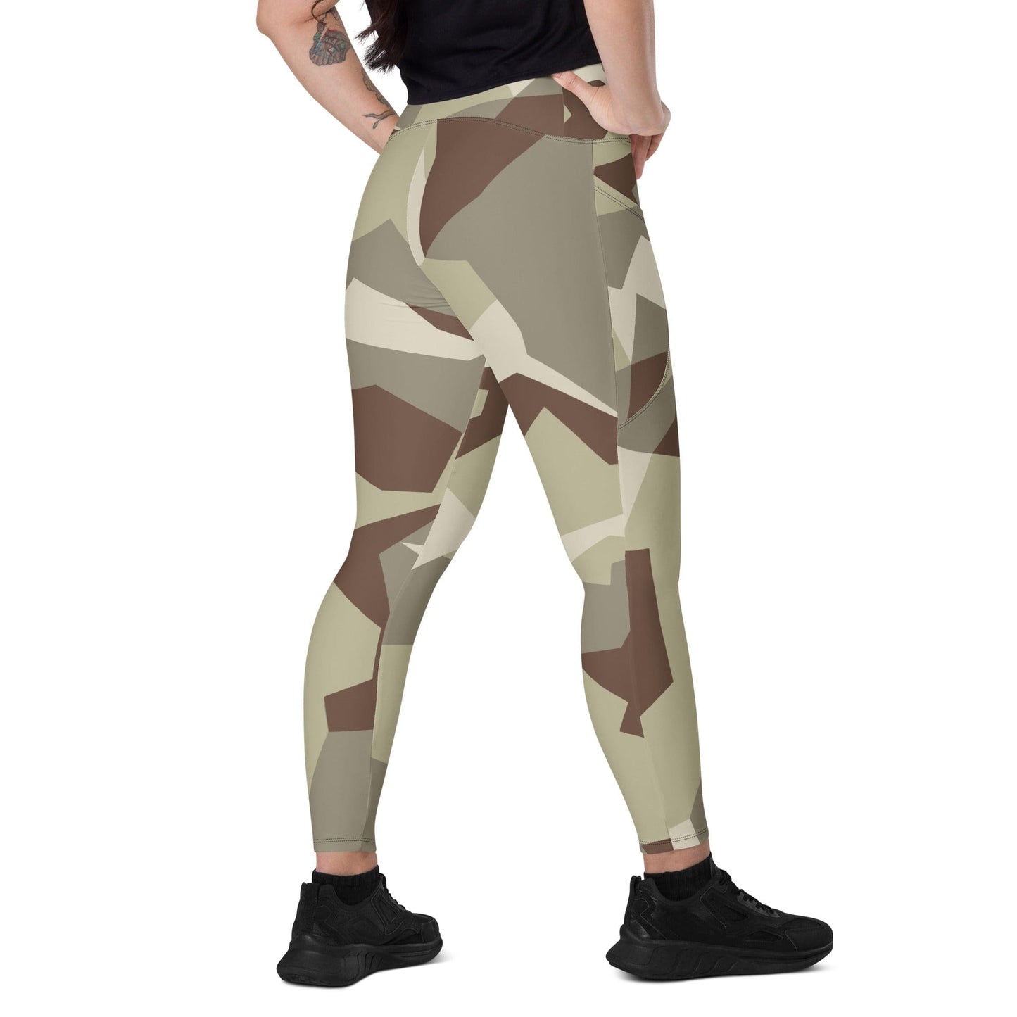 Swedish M90 Desert CAMO Leggings with pockets - 2XS - Womens With Pockets