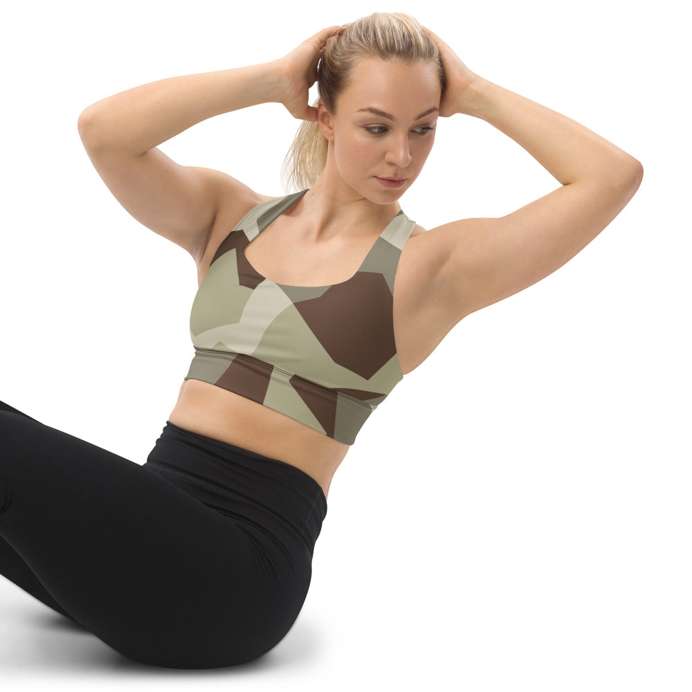 Swedish M90 Desert CAMO Longline sports bra - Womens Sports Bra