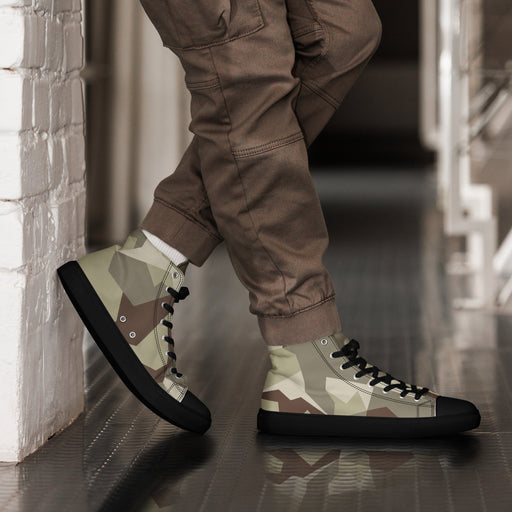 M90 Swedish Desert CAMO Mens High-Top Canvas Shoes - Black / 5