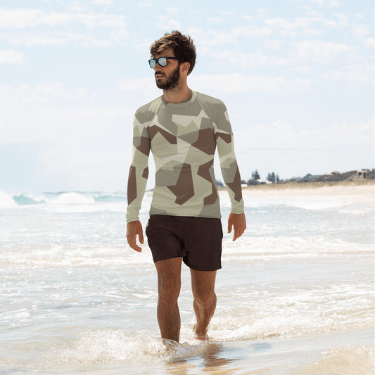 Swedish M90 Desert CAMO Mens Long-sleeve Rash Guard - XS - Guards