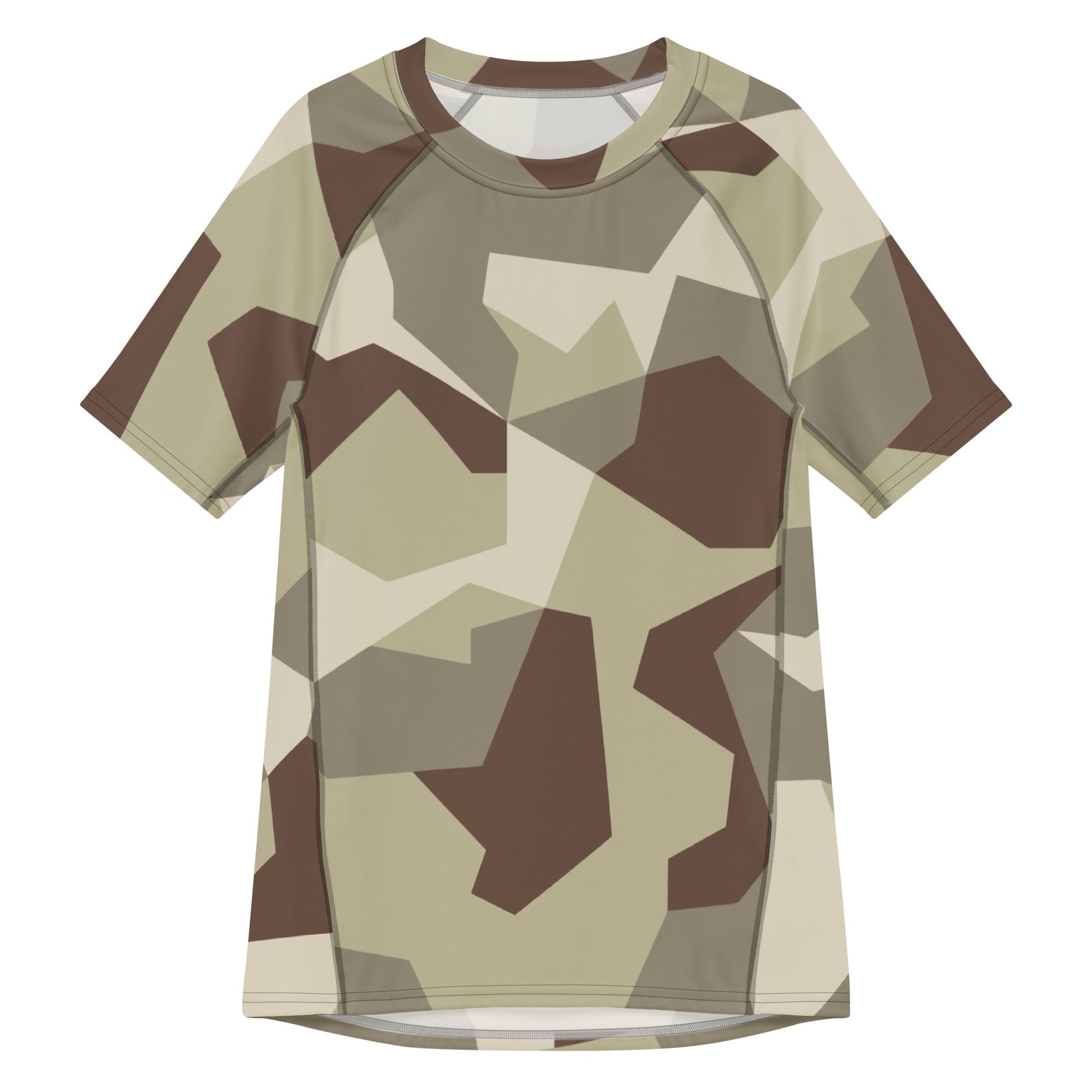 Swedish M90 Desert CAMO Mens Short-Sleeve Rash Guard - 2XS