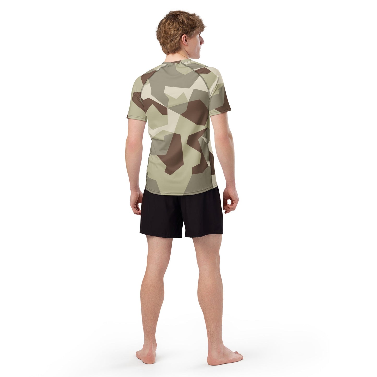 Swedish M90 Desert CAMO Mens Short-Sleeve Rash Guard