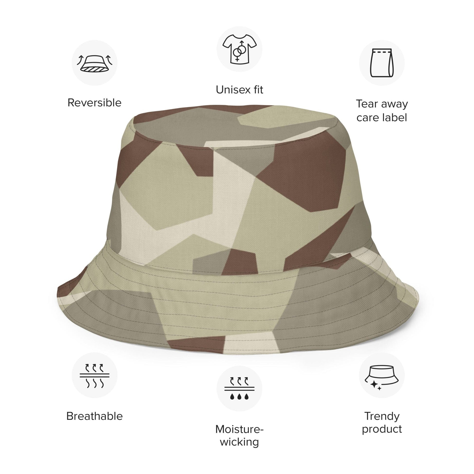 Swedish M90 Desert CAMO Reversible bucket hat - Bucket Hat