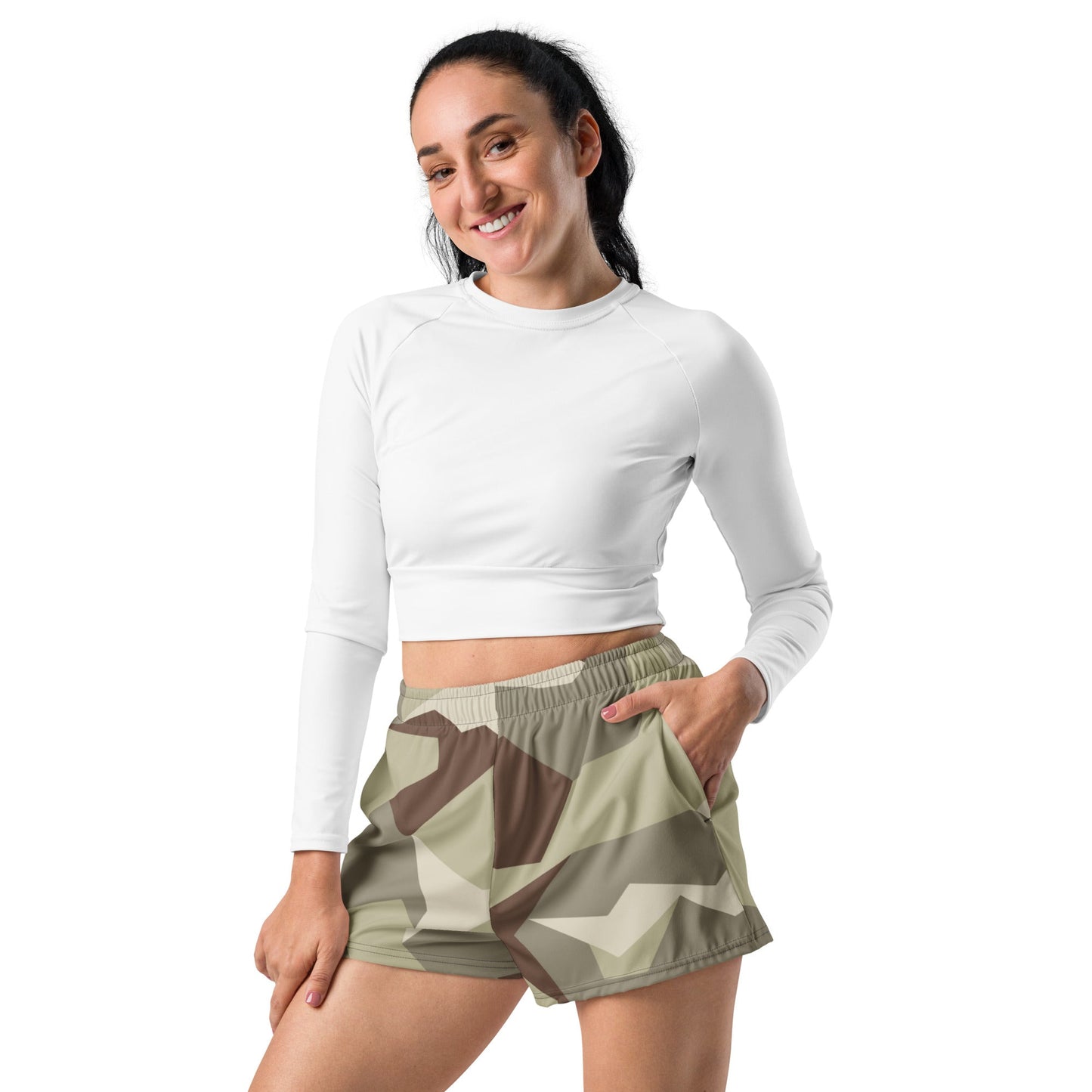 Swedish M90 Desert CAMO Unisex Athletic Shorts