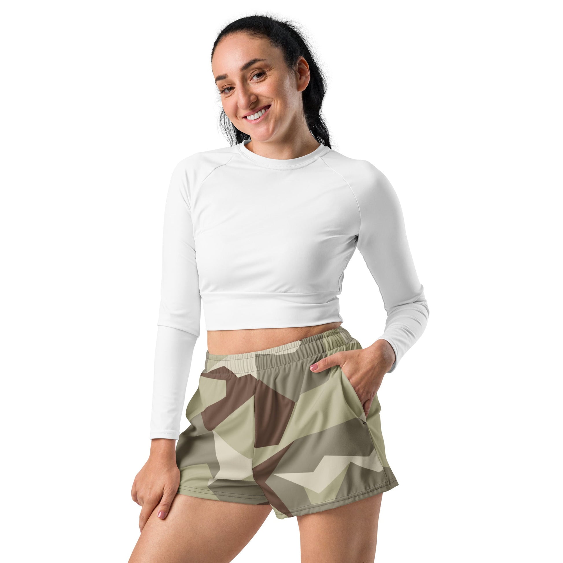 Swedish M90 Desert CAMO Unisex Athletic Shorts