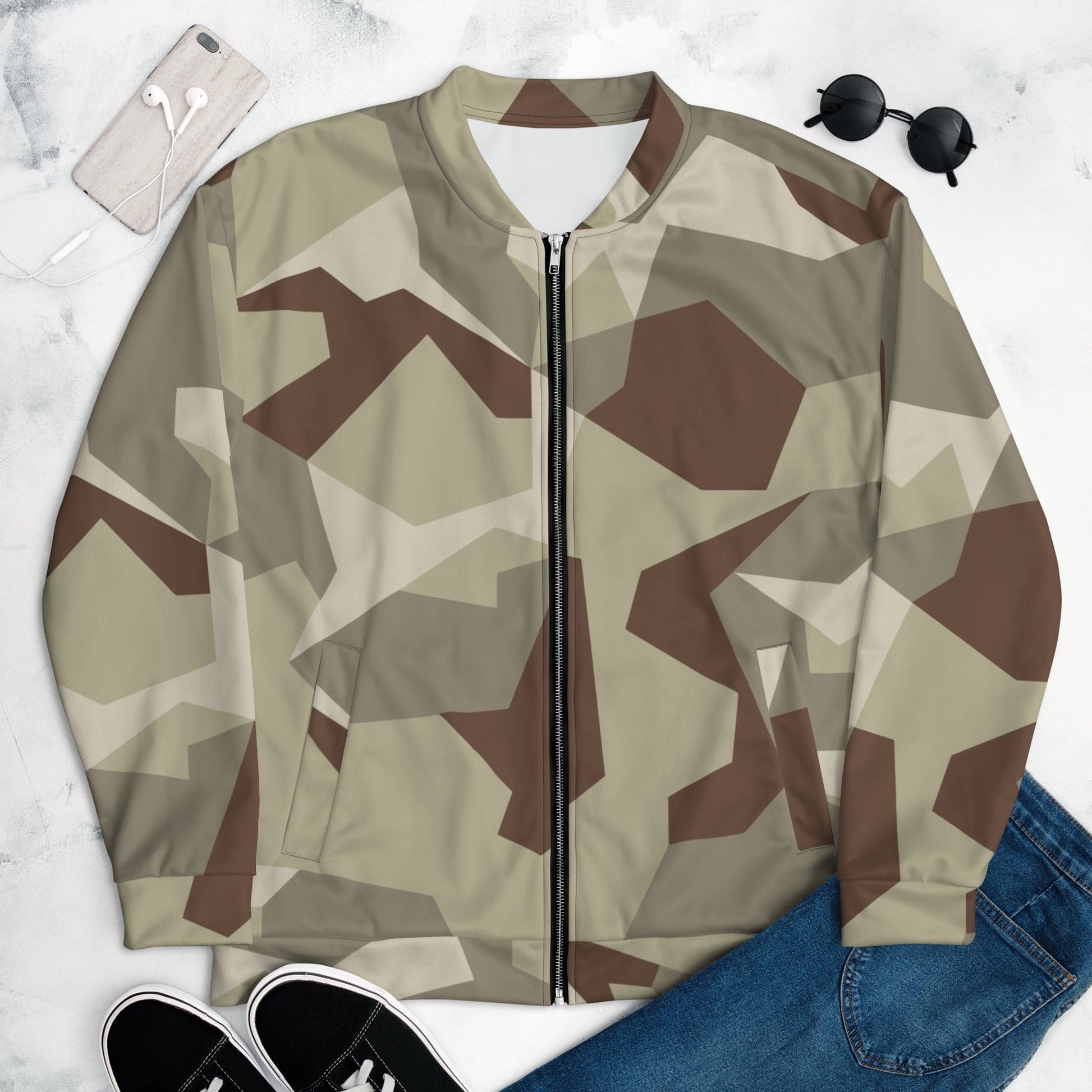 Swedish M90 Desert CAMO Unisex Bomber Jacket - XS