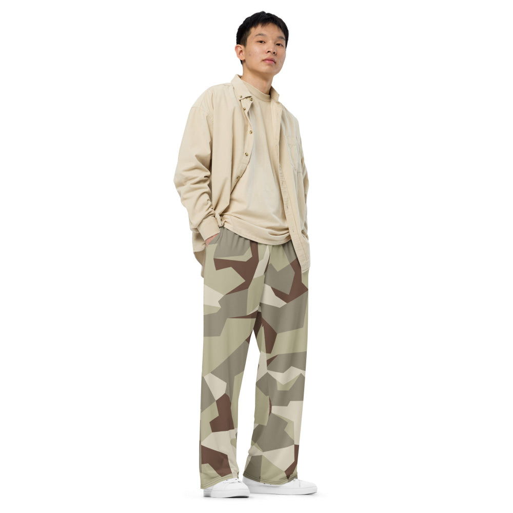 Swedish M90 Desert CAMO unisex wide-leg pants - Unisex Wide-Leg Pants