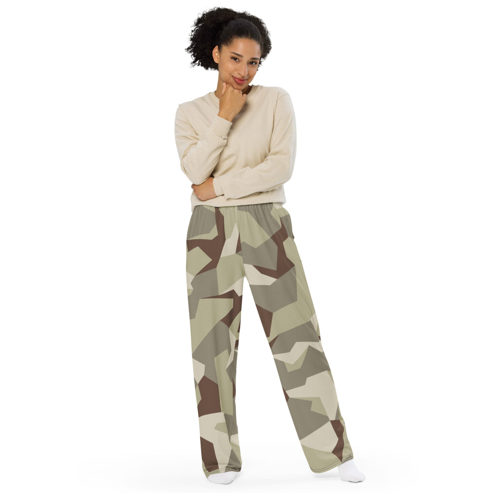 Swedish M90 Desert CAMO unisex wide-leg pants - Unisex Wide-Leg Pants