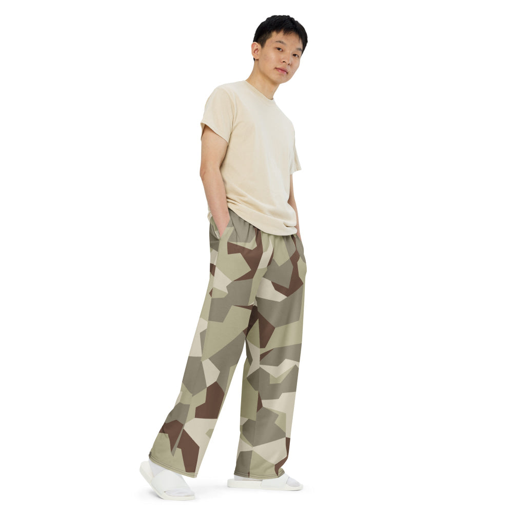 Swedish M90 Desert CAMO unisex wide-leg pants - Unisex Wide-Leg Pants