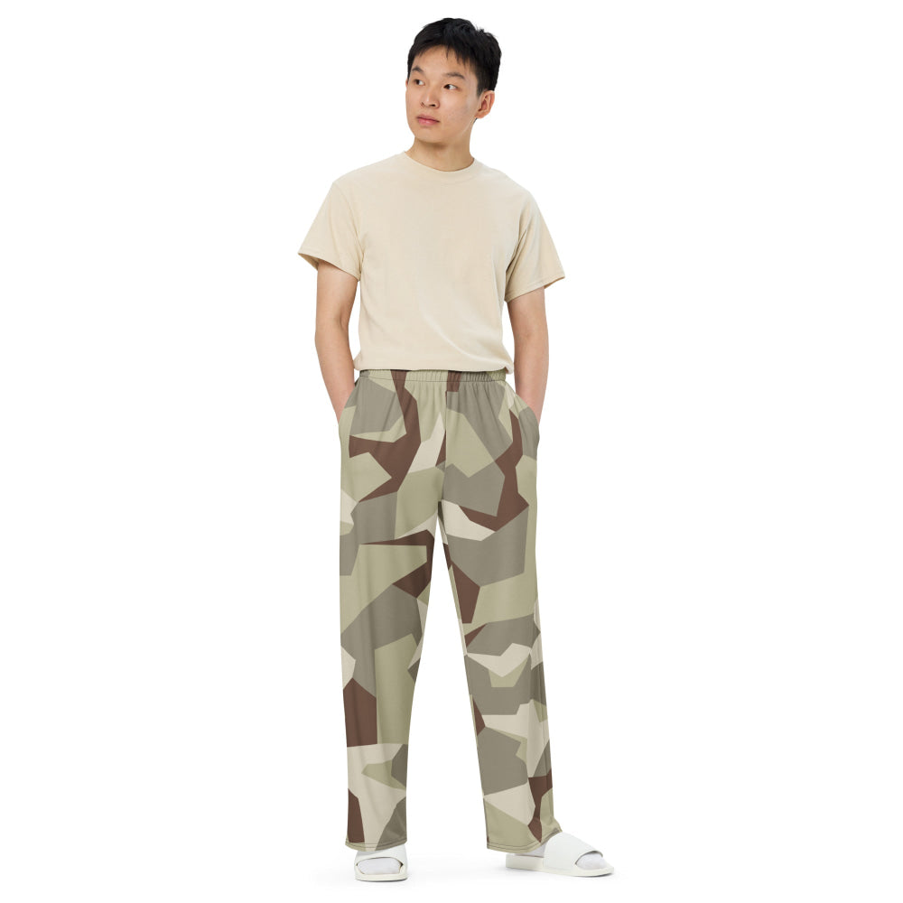 Swedish M90 Desert CAMO unisex wide-leg pants - Unisex Wide-Leg Pants