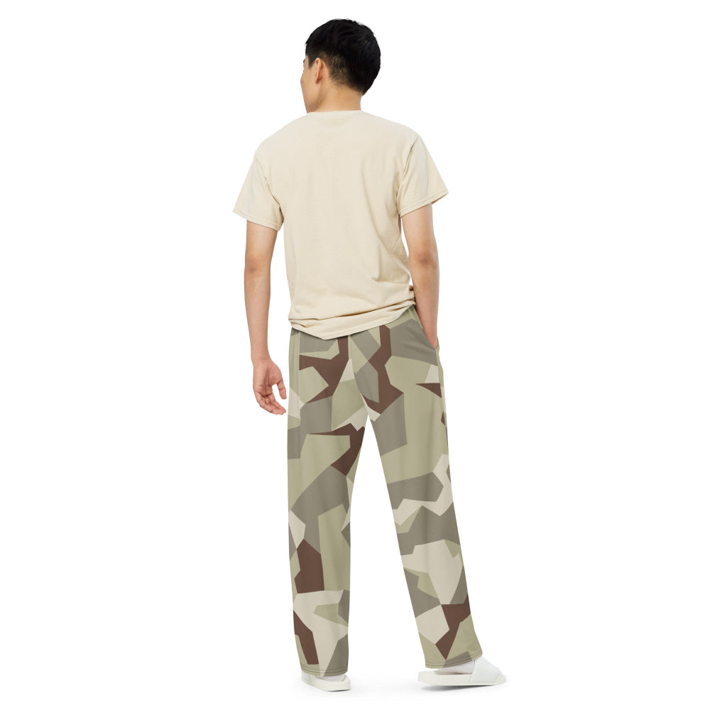 Swedish M90 Desert CAMO unisex wide-leg pants - Unisex Wide-Leg Pants