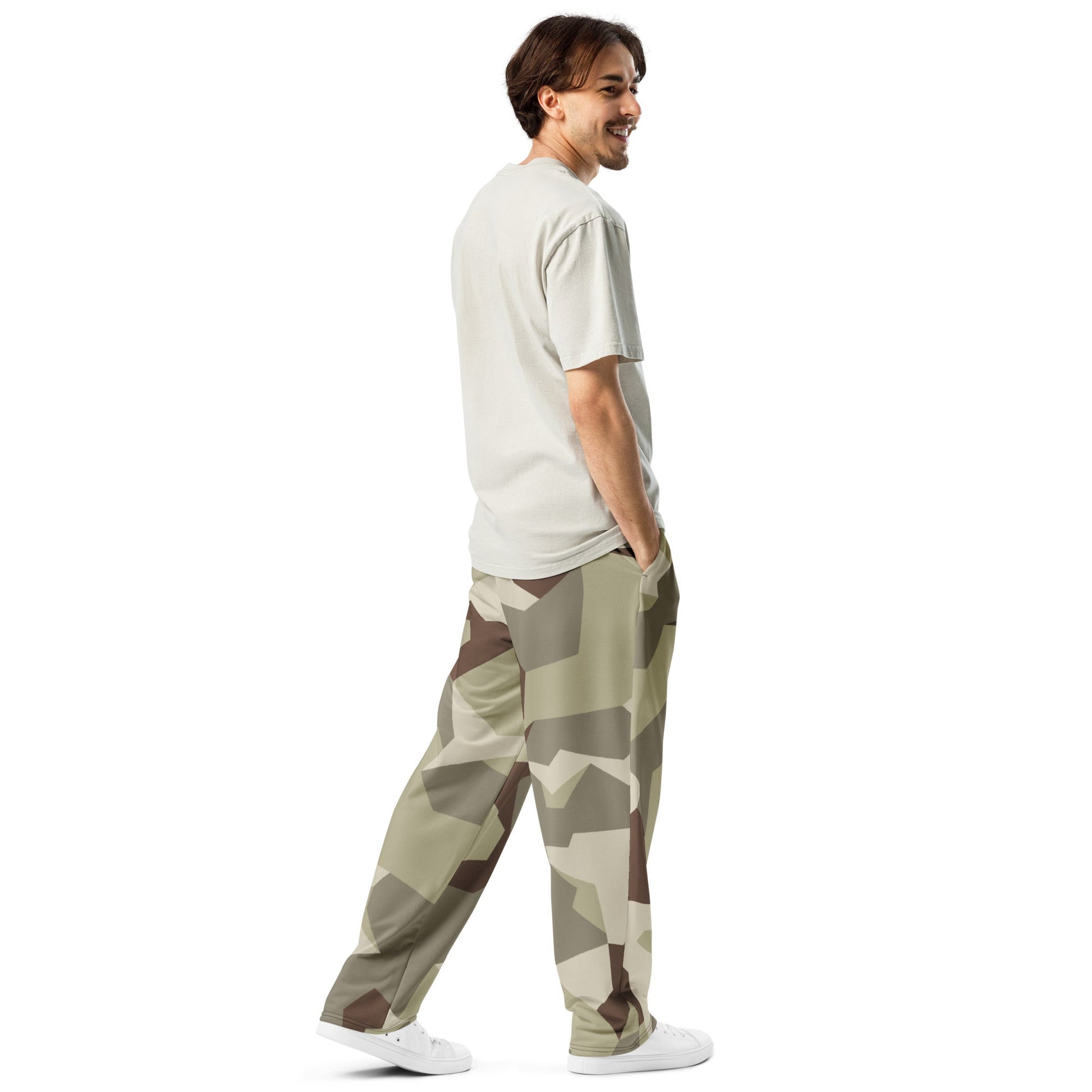 Swedish M90 Desert CAMO Unisex Wide-Leg Joggers