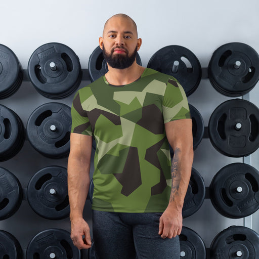 M90 Swedish Woodland CAMO Mens Athletic T-Shirt - XS