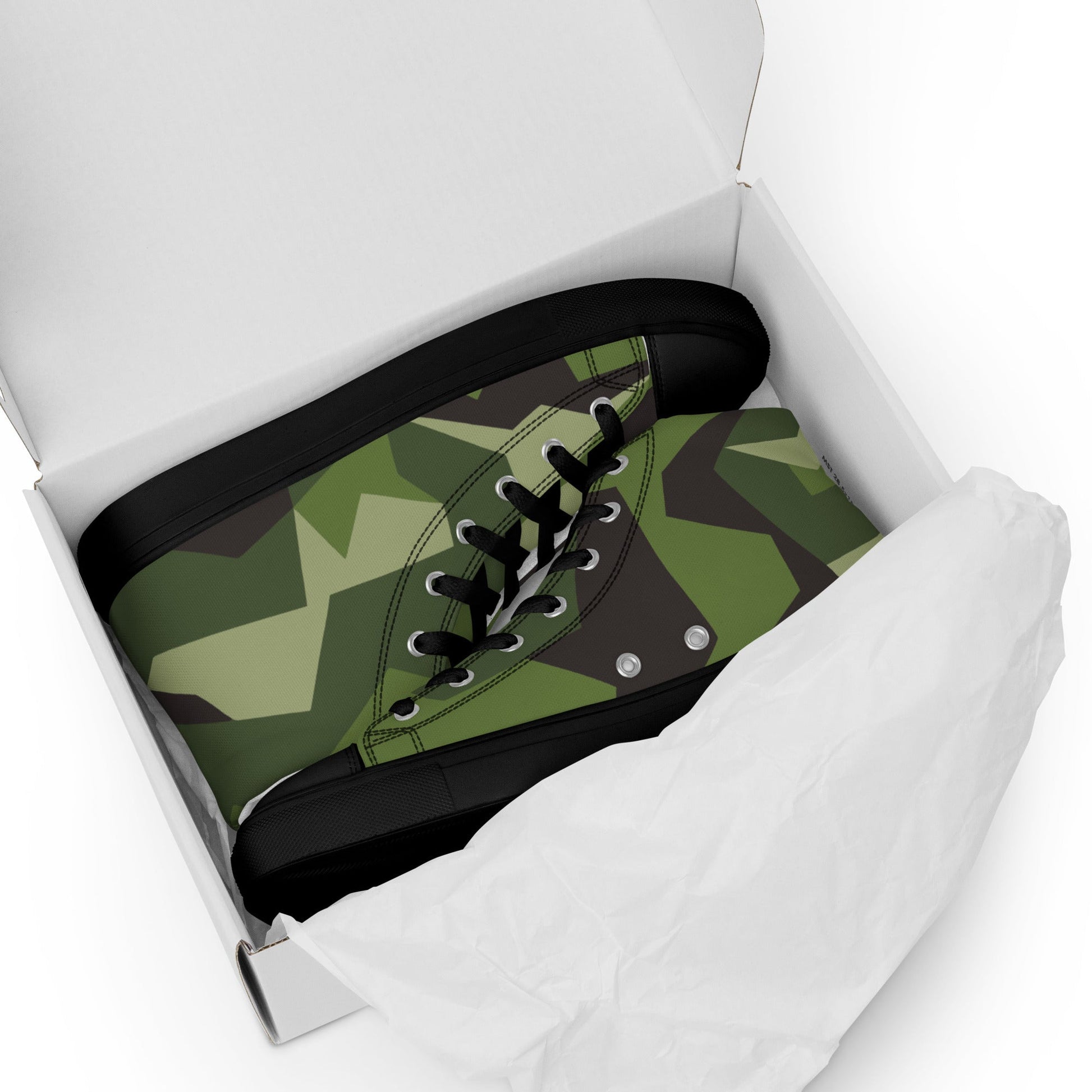Swedish M90 CAMO Mens high top canvas shoes - High Top Canvas Shoes