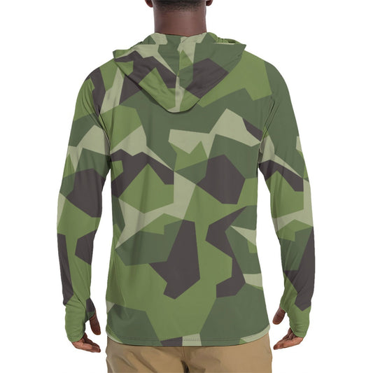 Swedish M90 CAMO Mens Sunscreen Sports Hoodie With Thumb Holes