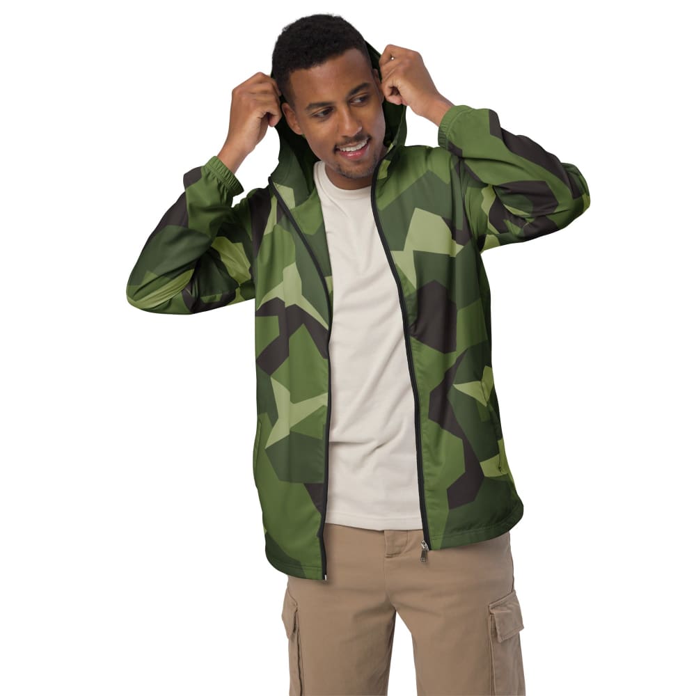 Men's Camo Print Windbreaker Jacket - All in Motion Olive Green XL