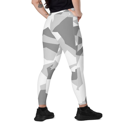 Swedish M90 Snow CAMO Leggings with pockets - 2XS - Womens With Pockets