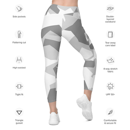 Swedish M90 Snow CAMO Leggings with pockets - Womens With Pockets