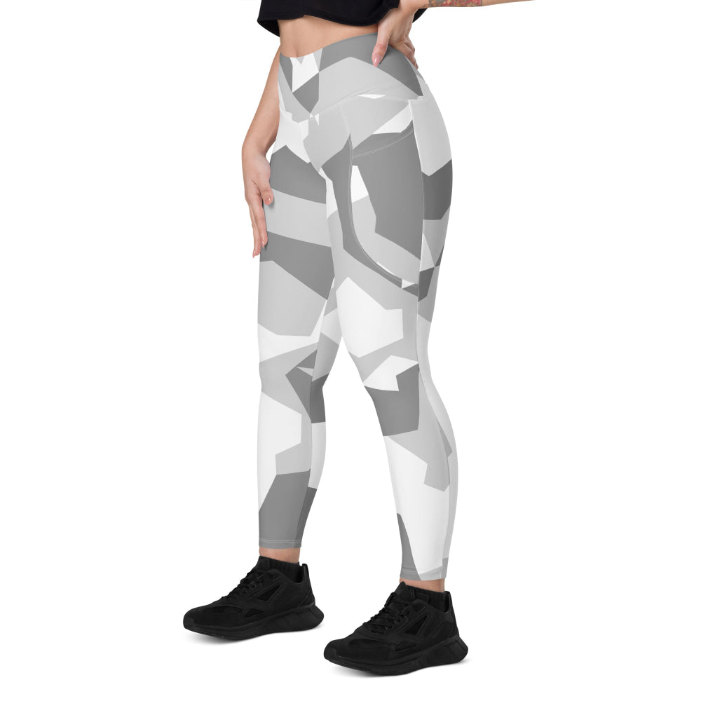 Swedish M90 Snow CAMO Leggings with pockets - Womens With Pockets