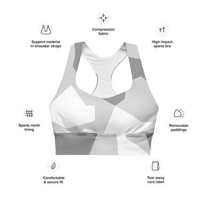 Swedish M90 Snow CAMO Longline sports bra - Womens Sports Bra