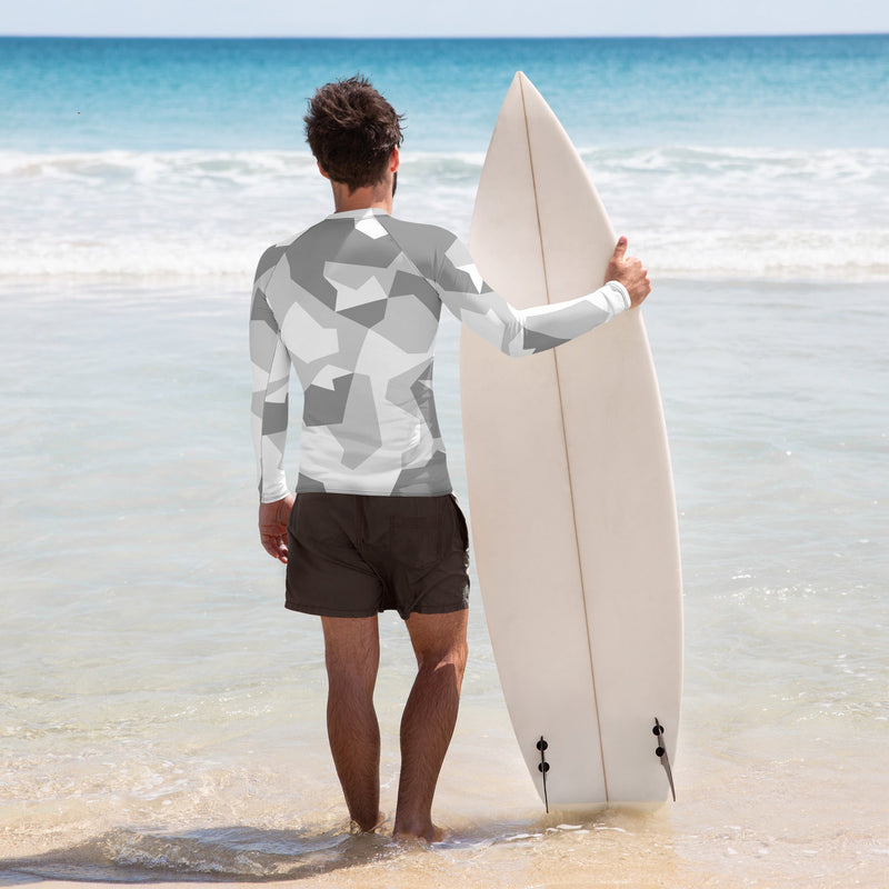M90 Swedish Snow CAMO Mens Long-Sleeve Rash Guard