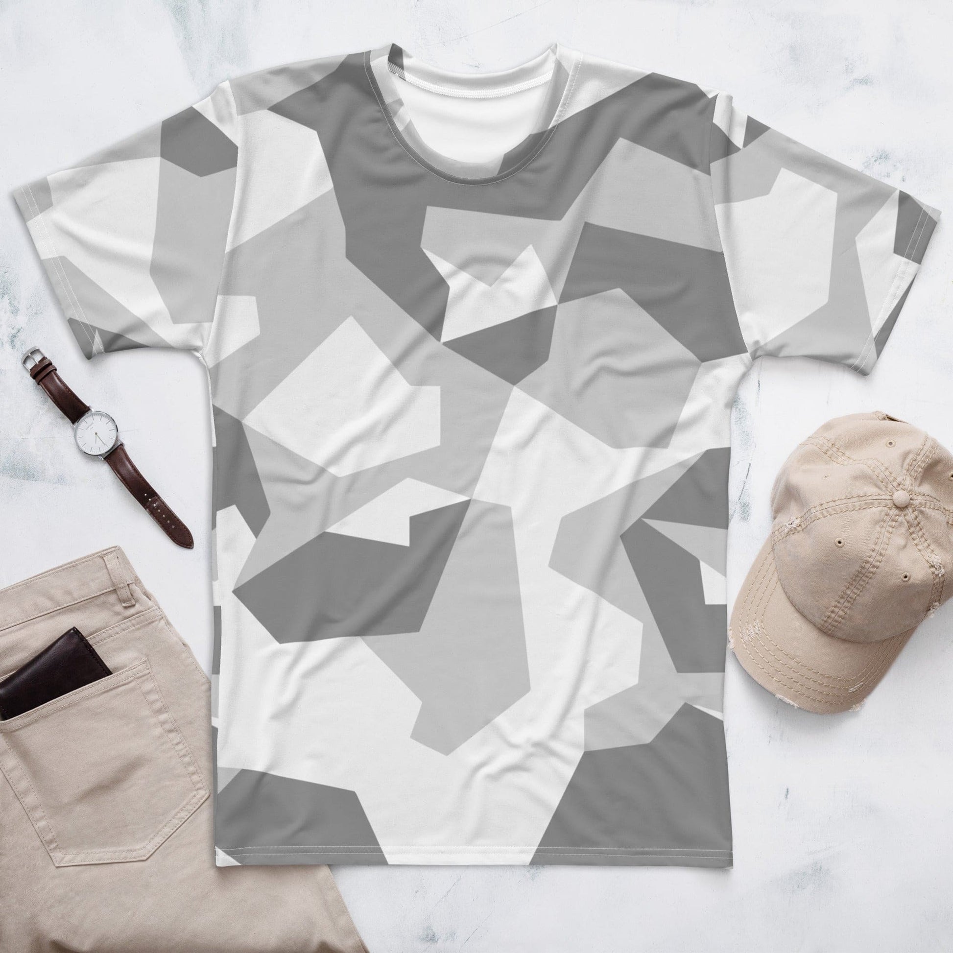 Swedish M90 Snow CAMO Men’s T-shirt - XS - Mens T-Shirt