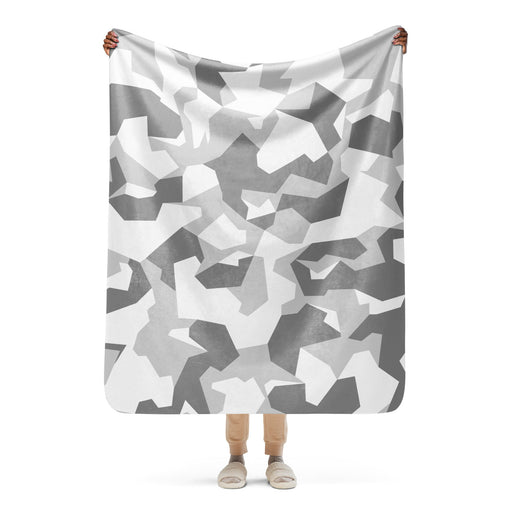 M90 Swedish Snow CAMO Sherpa Blanket - 50″×60″