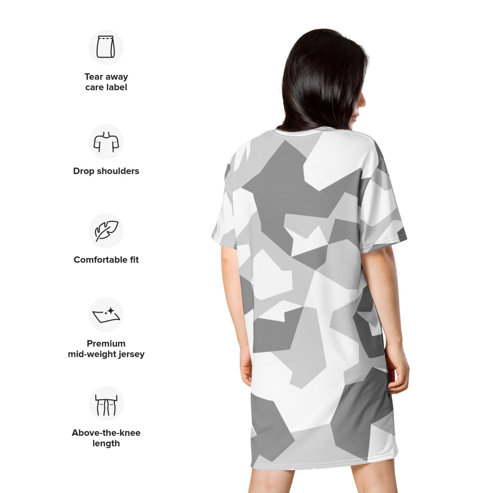 Swedish M90 Snow CAMO T-shirt dress - Womens T-Shirt Dress