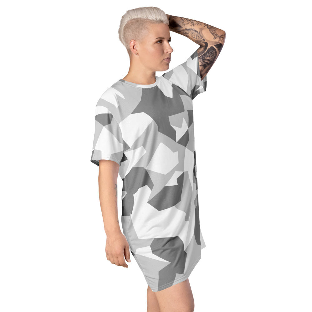 Swedish M90 Snow CAMO T-shirt dress - Womens T-Shirt Dress