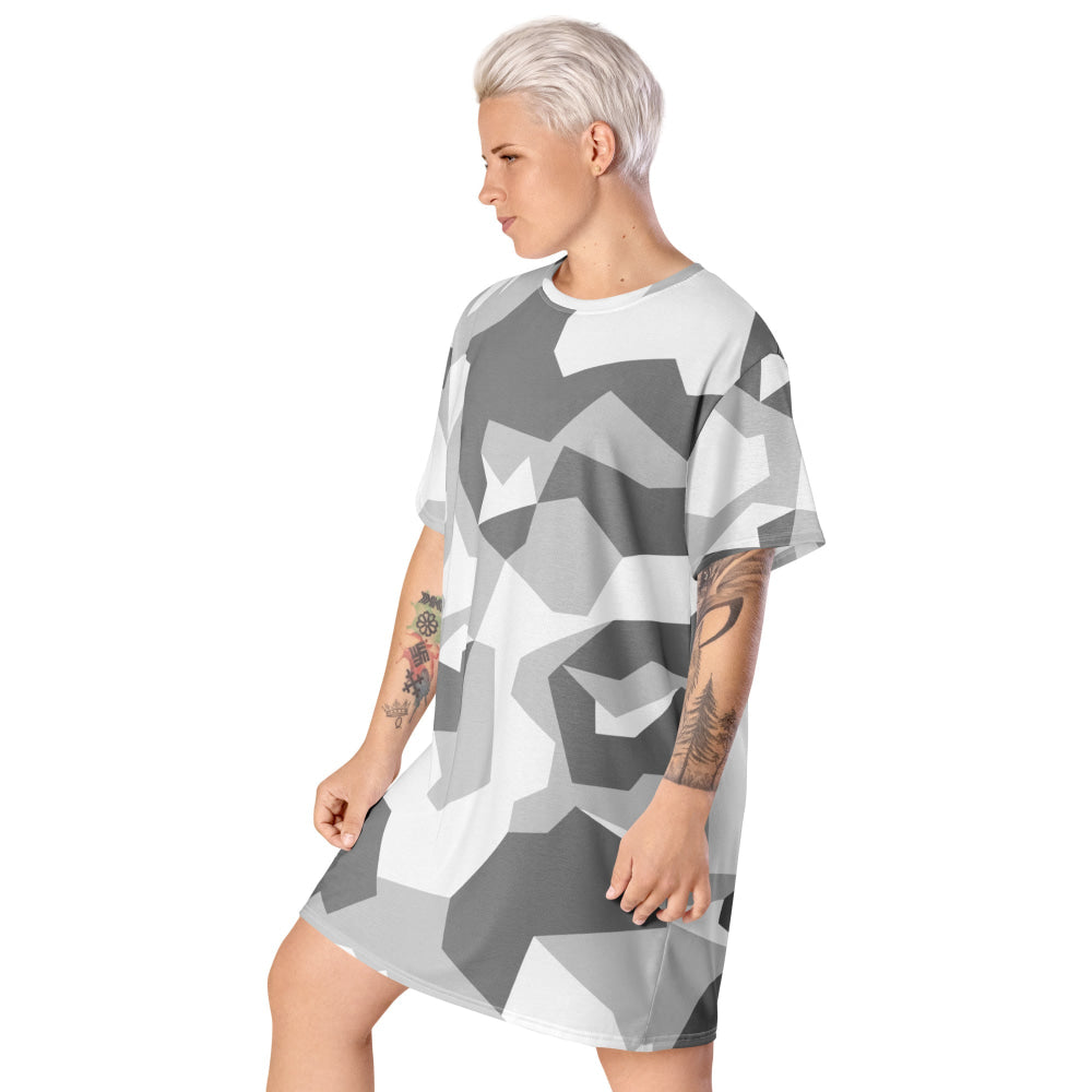 Swedish M90 Snow CAMO T-shirt dress - Womens T-Shirt Dress