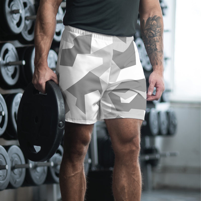 M90 Swedish Snow CAMO Unisex Athletic Long Shorts - XS
