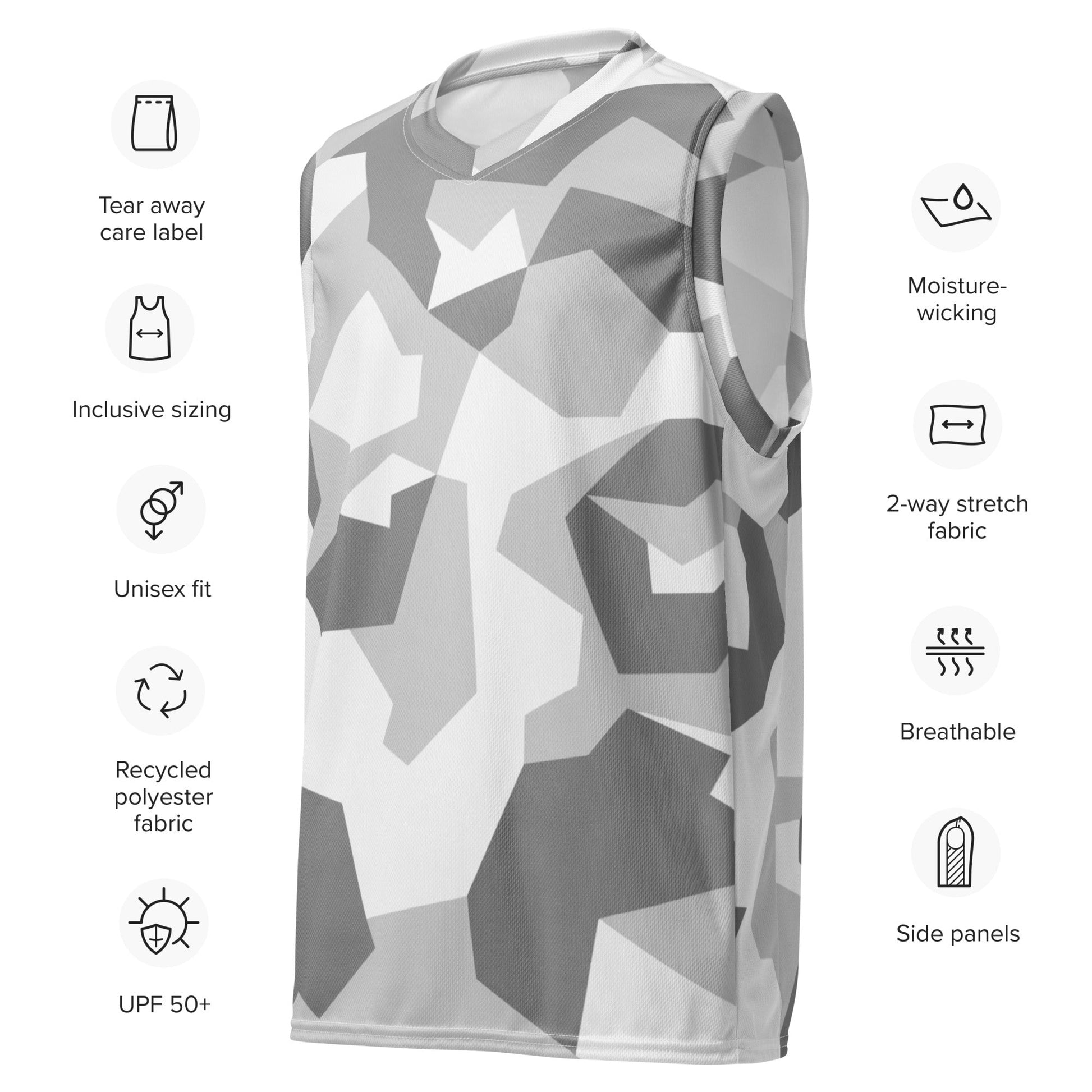 Swedish M90 Snow CAMO unisex basketball jersey Basketball Jerseys